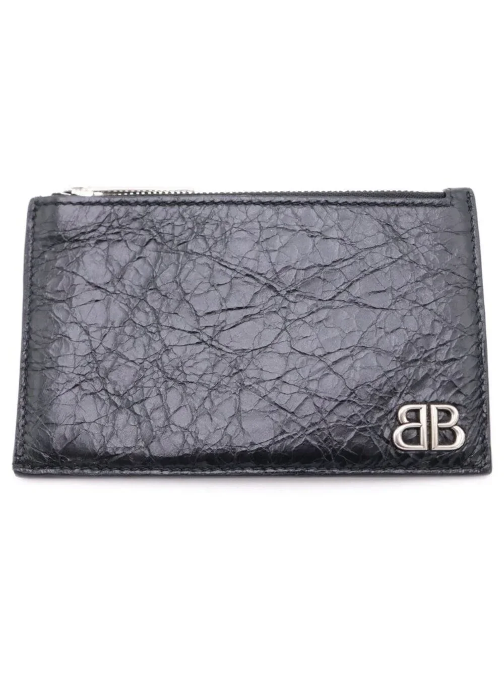 Balenciaga BB Logo Coin Card Case BB Black